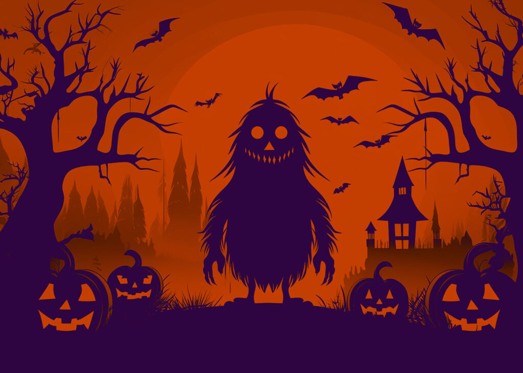 monster halloween silhouette bkg